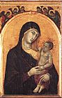Duccio Di Buoninsegna Wall Art - Madonna and Child with Six Angels
